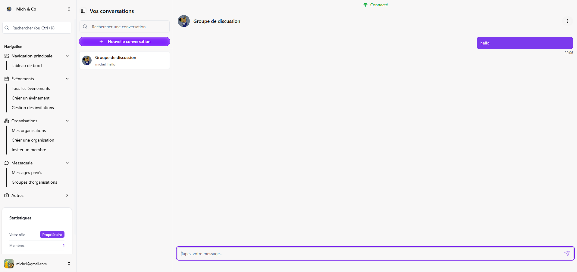 Communiquez en équipe - Interface Teamify